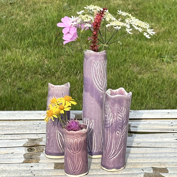 Lottie Mutton Ceramics Lavender Slender Bud Vase