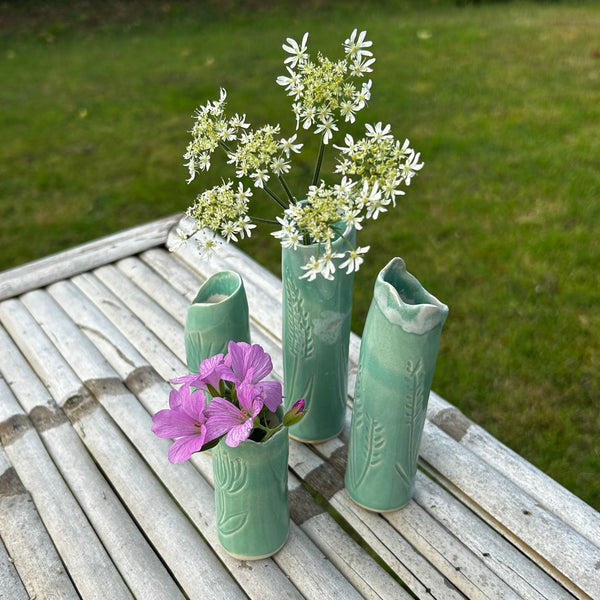 Lottie Mutton Ceramics Large Mint Green Slender Bud Vase