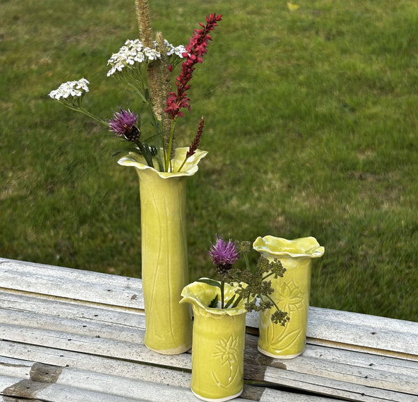 Lottie Mutton Ceramics Large Pistachio Slender Bud Vase