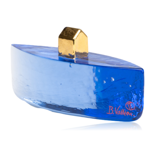 Kosta Boda  Fortress Vessel Blue & Gold