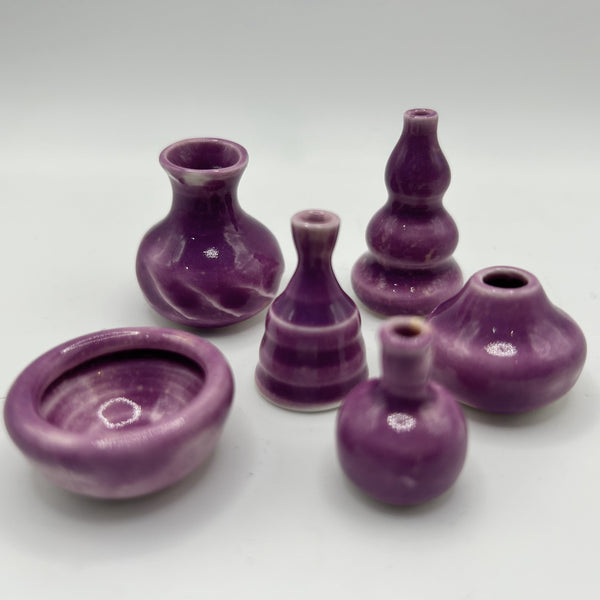 Lottie Mutton Ceramics Teeny Tiny Hand Thrown Pots / Purple