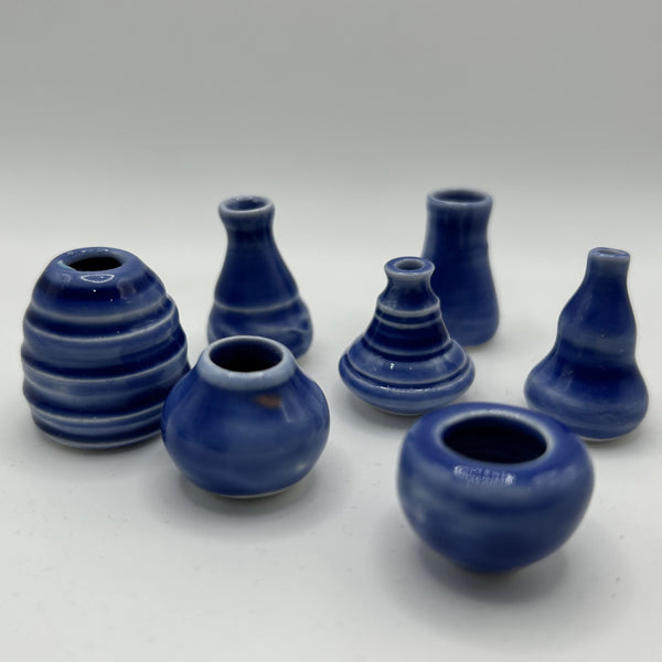 Lottie Mutton Ceramics Teeny Tiny Hand Thrown Pots / Saphira Blue