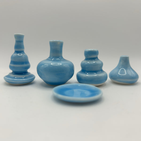 Lottie Mutton Ceramics Teeny Tiny Hand Thrown Pots / Turquoise