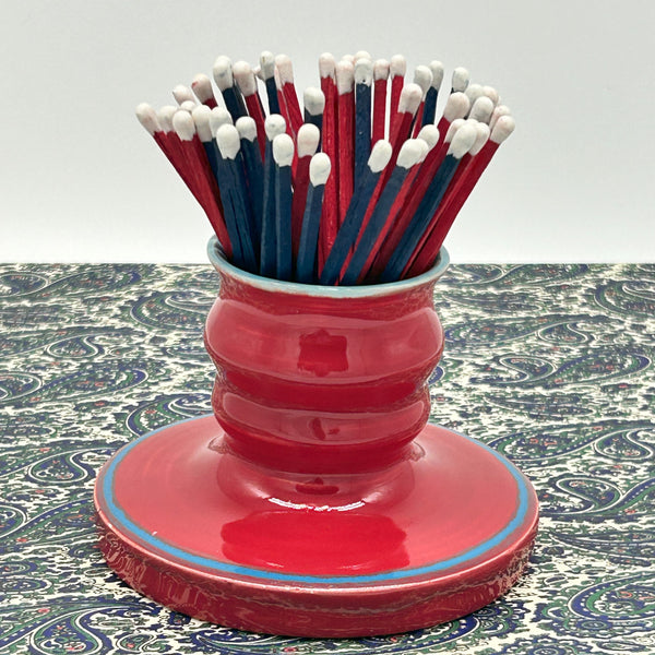 Lottie Mutton Ceramics Red And Blue Match Striker