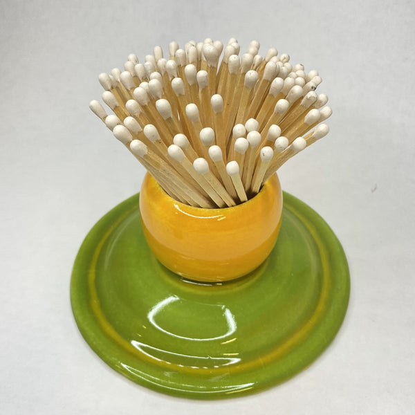 Lottie Mutton Ceramics Green And Yellow Match Striker