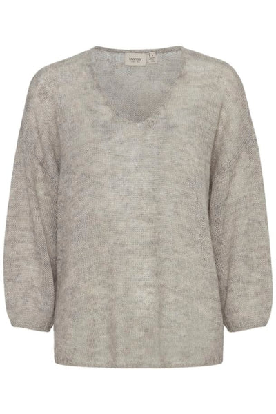 Fransa Sissel Pullover In Light Grey Melange