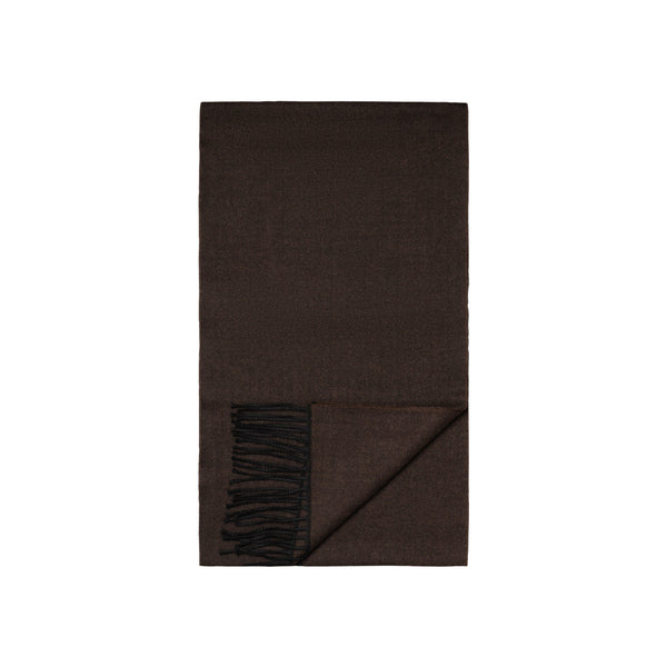 ETON - Dark Brown Herringbone Merino Wool Scarf 10001196238