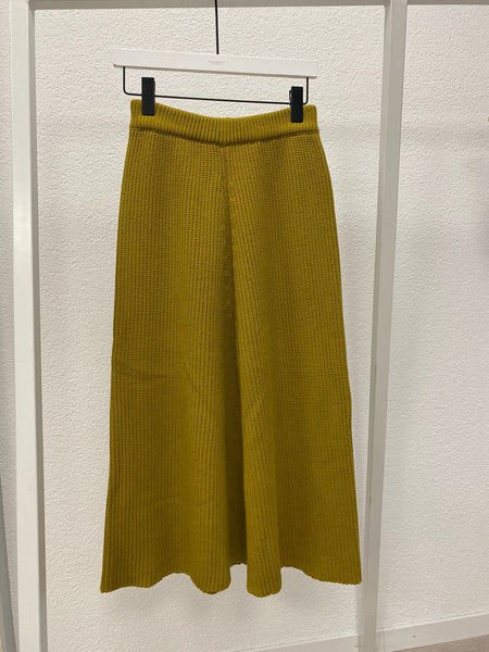 Beaumont Organic Mio Organic Cotton Knitted Skirt In Chartreuse