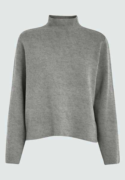 Minus Mslupi Gunmetal Melange High Neck Knit Jumper