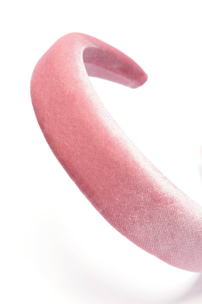 Madein. Velvet Puffed Headbands In Blush Pink And Cream - 2 Pack