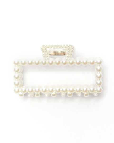 Madein. Pearl Rectangular Claw Clip In Ivory