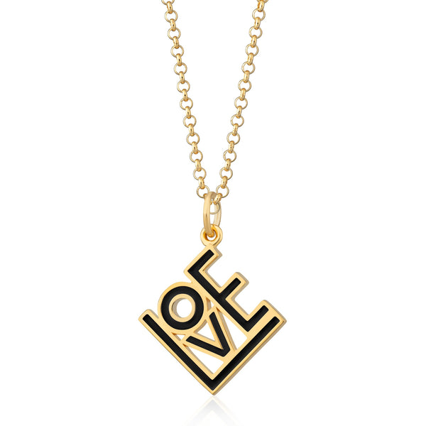 Scream Pretty  Love Necklace - Black/Gold