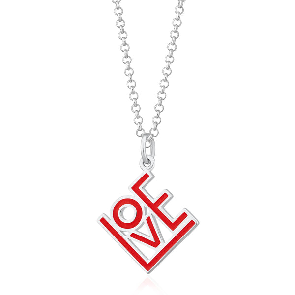 Scream Pretty  Love Necklace - Red/Silver