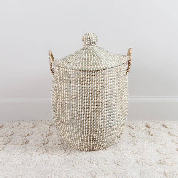 Chickidee Seagrass Laundry Basket With Lid Small