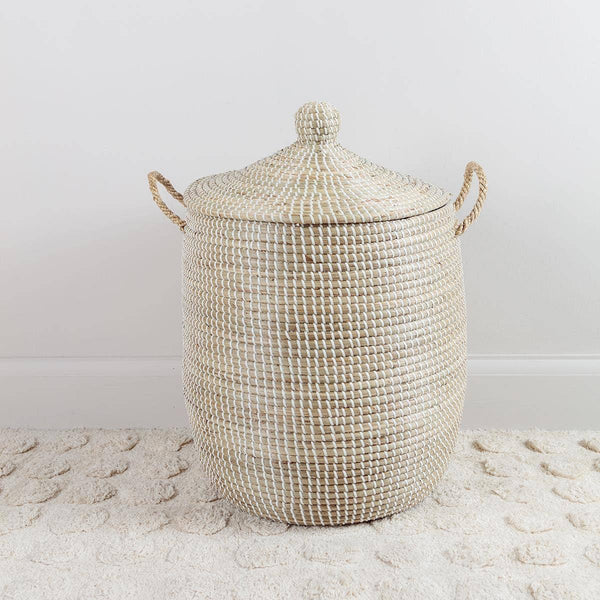 Chickidee Seagrass Laundry Basket With Lid Medium