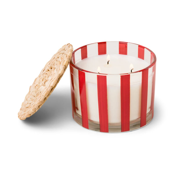 designworks collective Paddywax Al Fresco Striped Glass Candle - Rosewood Vanilla