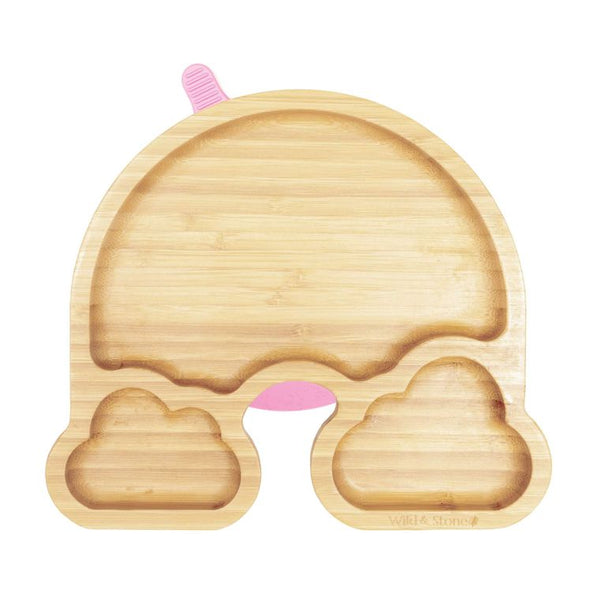 Wild and Stone Baby Bamboo Weaning Plate - Our The Rainbow In Baby Pink