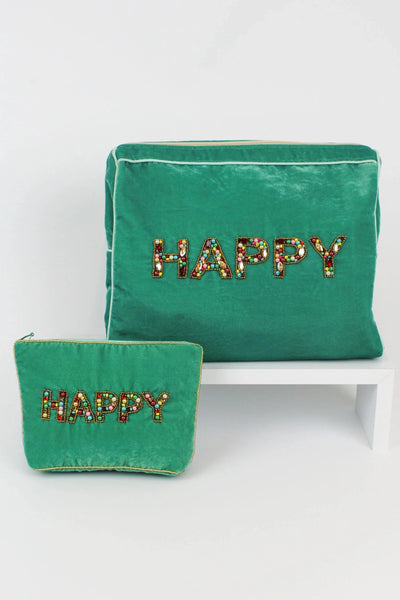 MYDORIS Green Happy Wash Bag