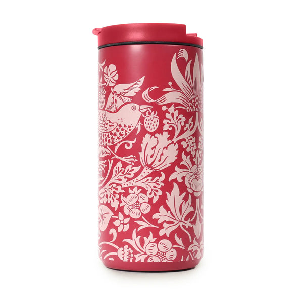 Half Moon Bay Travel Mug Metal (350ml) - William Morris (raspberry)