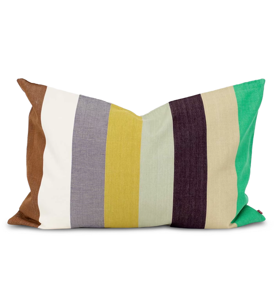 Afroart Yoana Striped Cotton Cushion, Earth Tones