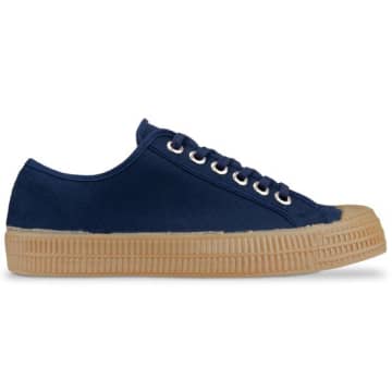 Shop Novesta Star Master Trainers Navy Brown Shoes In Blue