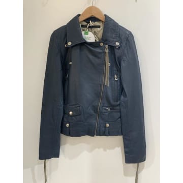 Mdk Seattle New Thin Leather Jacket Blue Night