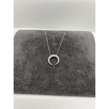 Icandi Rocks Crescent Moon Necklace Silver In Metallic