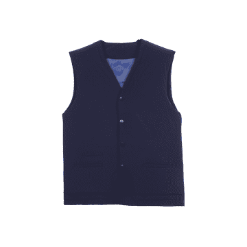 Homecore Chitam Reversible Gilet Navy In Blue