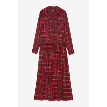 Otto D Ame Red Long Viscose Oversized Dress