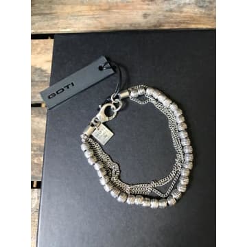 Goti 925 Oxidised Silver Circles Bracelet Br 907 In Metallic