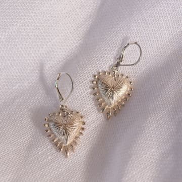 Zoe And Morgan Heart Rays Earrings Silver In Metallic