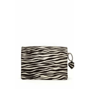 Fabienne Chapot Large Black And White Felice Hairy Bag