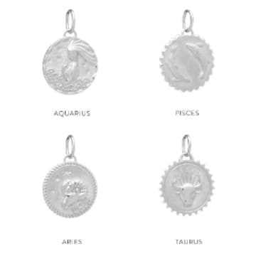 Rachel Jackson Zodiac Art Coin Necklace In Metallic