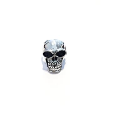 Urbiana Premium Silver Smiley Skull Ring In Metallic