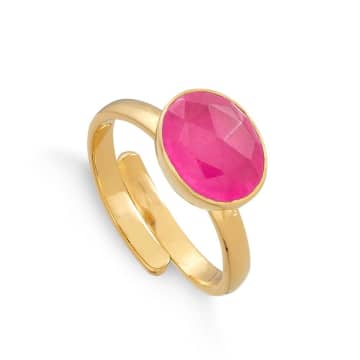 Svp Jewellery Ruby Atomic Midi Adjustable Ring In Gold