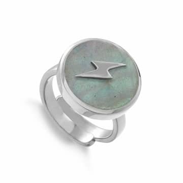 Svp Jewellery Stellar Lightning Labradorite Adjustable Ring In Metallic