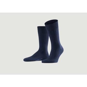 Shop Falke Navy Blue Lhasa Ribbed Socks