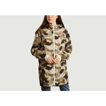 Flotte Beige And Khaki Amelot Recycled Canvas Long Raincoat In Neturals