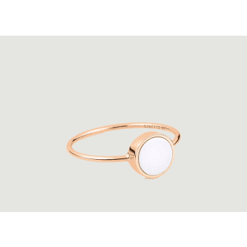 Ginette Ny Rose Gold And White Ever Disc Ring
