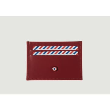Larmorie Red Pebble Vegetable Leather Cardholder Georges