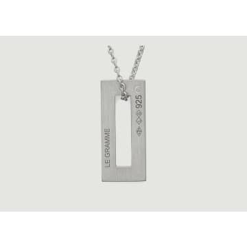 Le Gramme Medal Necklace 1 5 G Brushed Silver In Metallic