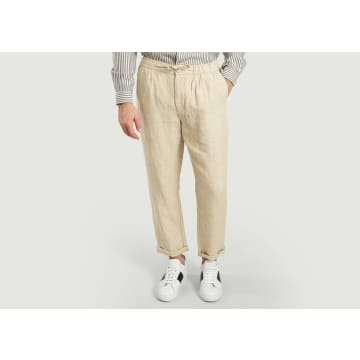 Knowledge Cotton Apparel Light Feather Grey Birch Linen Trousers