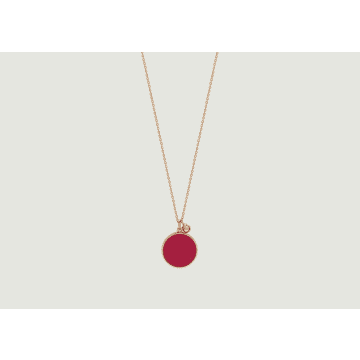 Ginette Ny Red Coral Disc Necklace