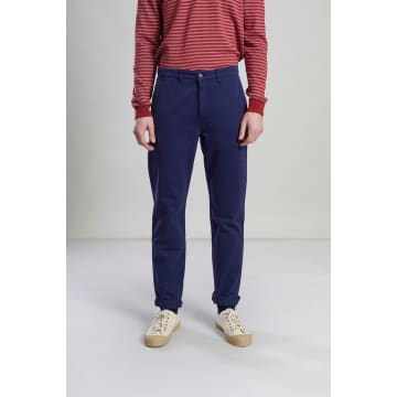 L'exception Paris Navy Blue Chino Twill Trousers