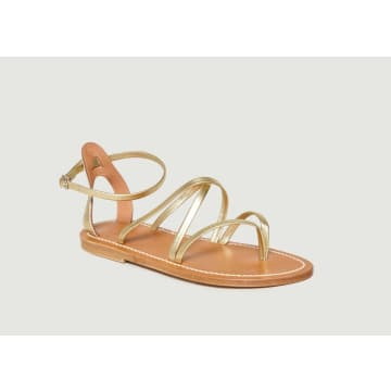 Kjacques Women's Epicure Strappy Leather Thong Flat Sandals In Gold