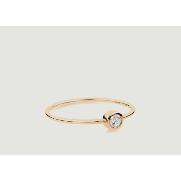 Ginette Ny Rose Gold Solitaire Diamond Ring