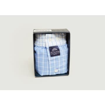 Mc Alson Blue And White Chequered Boxers