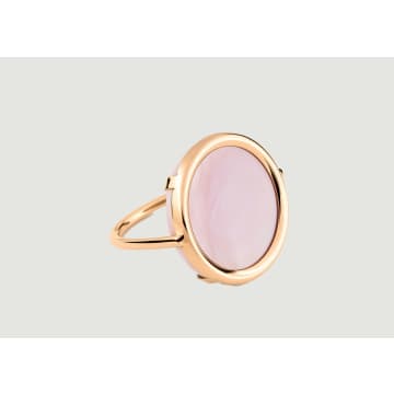 GINETTE NY ROSE GOLD MOTHER OF PEARL DISC RING