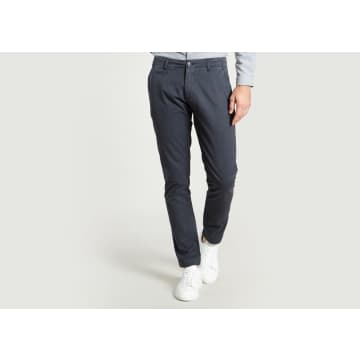Knowledge Cotton Apparel Navy Blue Chino Trousers