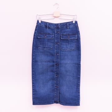 Five Jeans Straight Denim Skirt In Blue